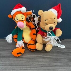 Vintage Disney Mouseketoys Christmas Plush Duo – Winnie the Pooh & Tigger NWT